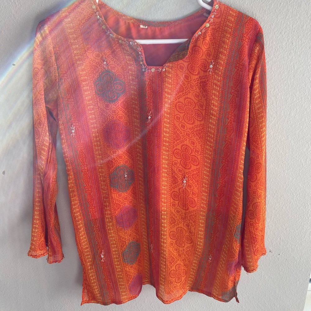 Indian print tunic